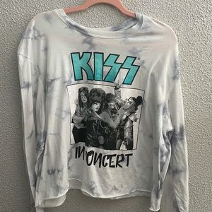 Kiss band tee in size 2x cropped tye dye